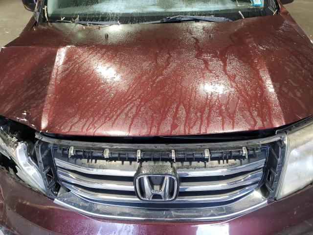 5FNYF4H54FB038110 - 2015 HONDA PILOT EXL BURGUNDY photo 12