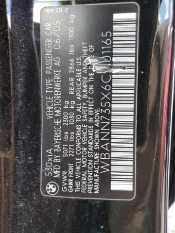 WBANN735X6CN01165 - 2006 BMW 530 XIT BLACK photo 12