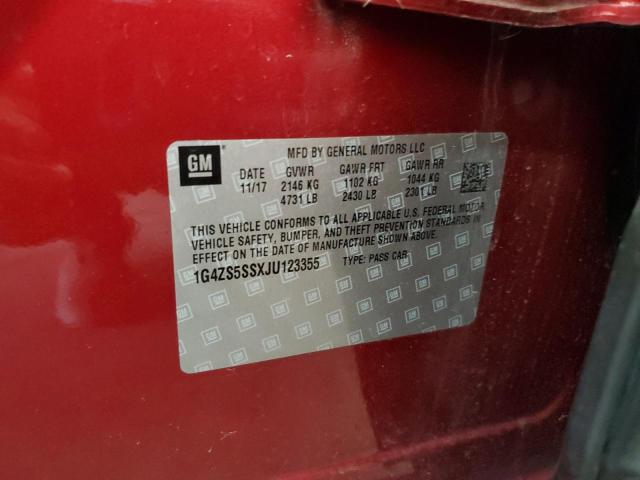 1G4ZS5SSXJU123355 - 2018 BUICK LACROSSE PREMIUM Rot Foto 13