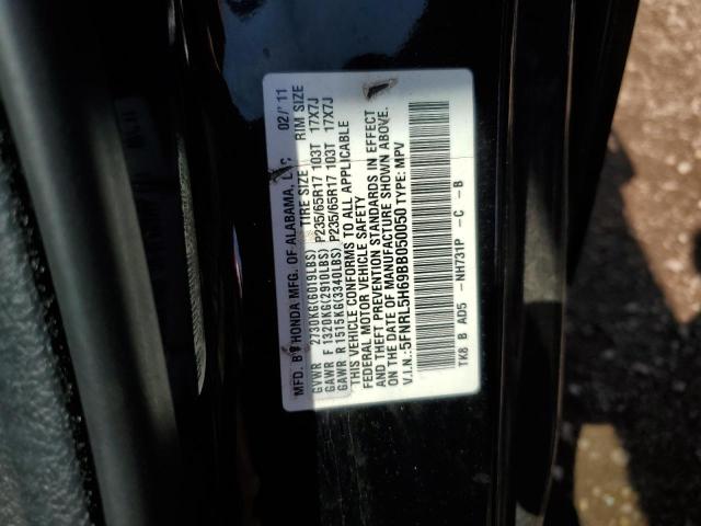 5FNRL5H69BB050050 - 2011 HONDA ODYSSEY EXL BLACK photo 13