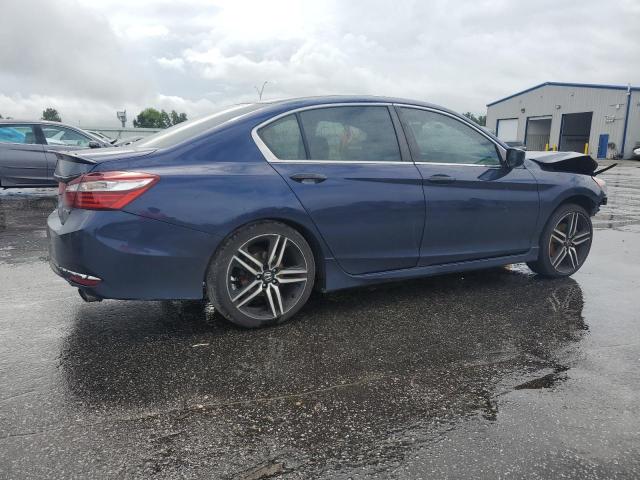 1HGCR2F57HA244009 - 2017 HONDA ACCORD SPORT BLUE photo 3
