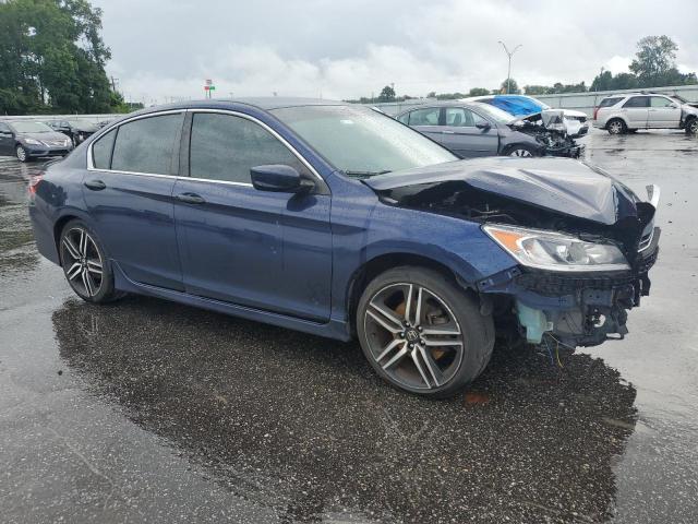 1HGCR2F57HA244009 - 2017 HONDA ACCORD SPORT BLUE photo 4