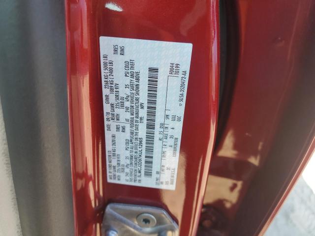 5LMCJ2D97KUL12965 - 2019 LINCOLN MKC SELECT Burgund zdjęcie 13