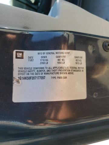 1G1AK58F287177097 - 2008 CHEVROLET COBALT LS GRAY photo 10