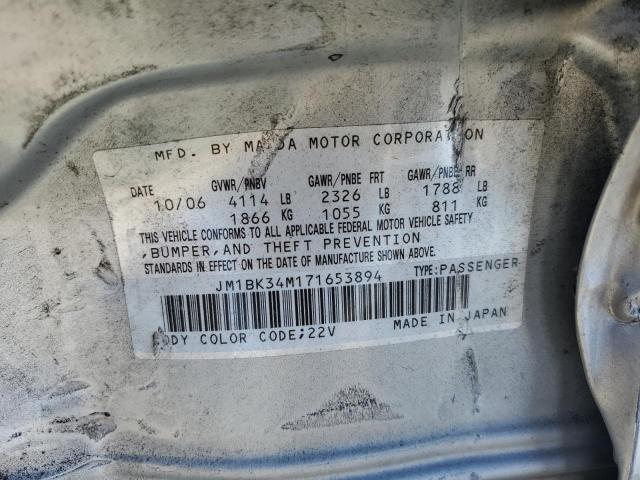 JM1BK34M171653894 - 2007 MAZDA SPEED 3 SILVER photo 12