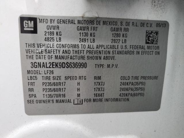 3GNAL2EK9DS636990 - 2013 CHEVROLET CAPTIVA LS თეთრი ფოტო 13