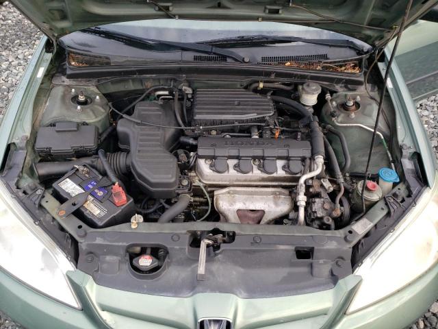 2HGES163X4H606612 - 2004 HONDA CIVIC DX VP მწვანე ფოტო 11