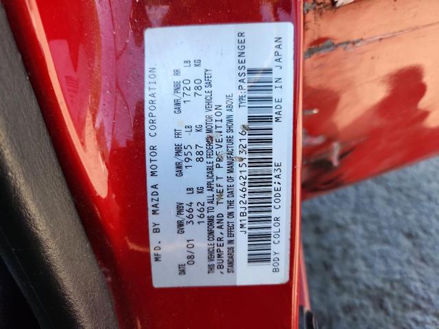 JM1BJ246421513216 - 2002 MAZDA PROTEGE PR5 Kırmızı fotoğraf 12