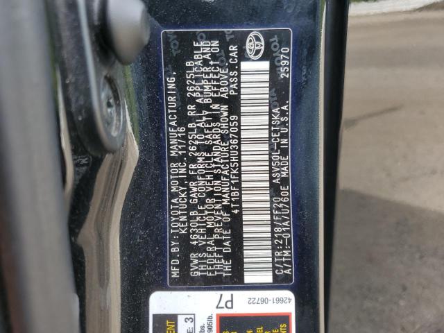 4T1BF1FK5HU367059 - 2017 TOYOTA CAMRY LE 黑色 照片 12