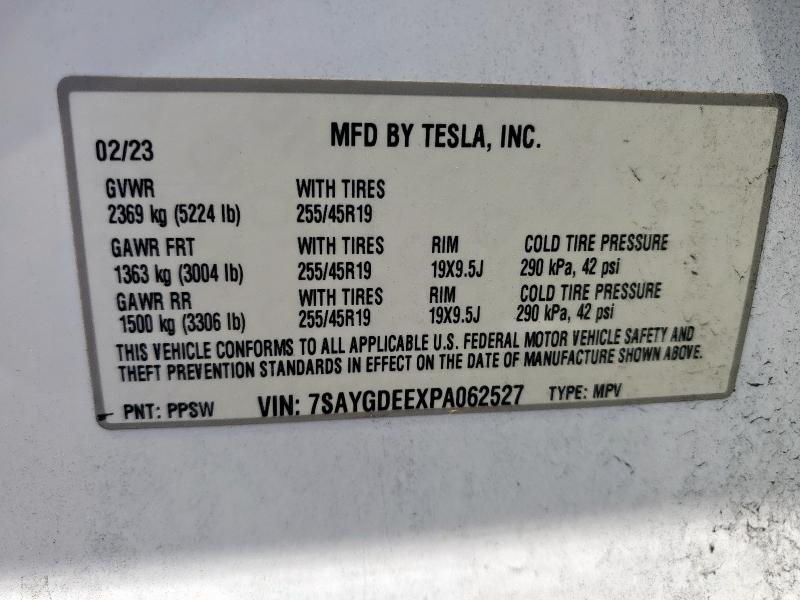 7SAYGDEEXPA062527 - 2023 TESLA MODEL Y თეთრი ფოტო 14