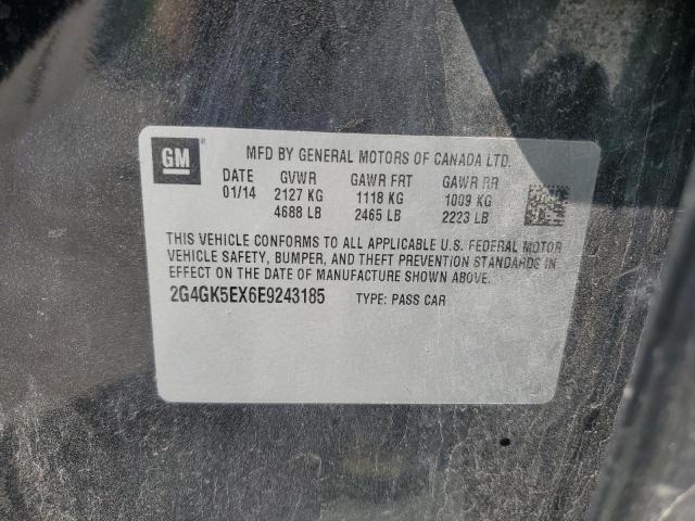 2G4GK5EX6E9243185 - 2014 BUICK REGAL BLACK photo 12