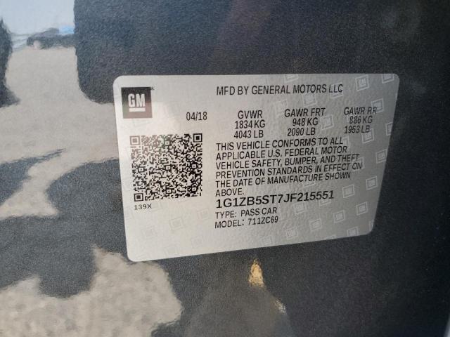1G1ZB5ST7JF215551 - 2018 CHEVROLET MALIBU LS Grafito foto 12