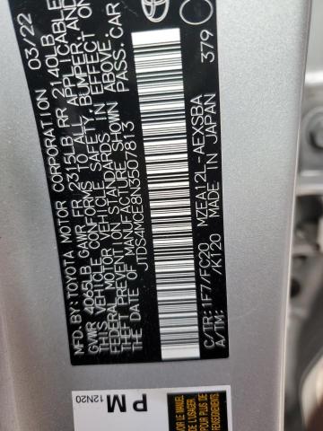 JTDS4MCE8N3507813 - 2022 TOYOTA COROLLA SE Gümüş foto 12