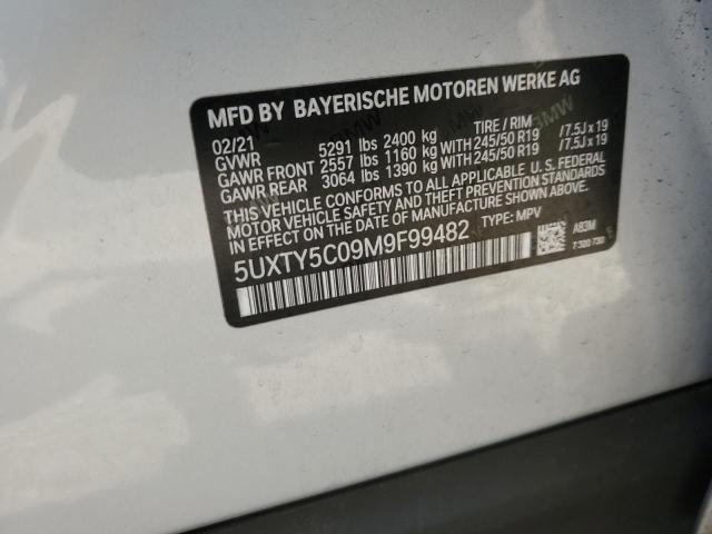5UXTY5C09M9F99482 - 2021 BMW X3 XDRIVE30I SILVER photo 13