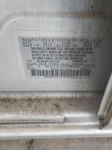 3N1AB7AP7JY247187 - 2018 NISSAN SENTRA S SILVER photo 12