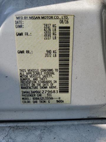 1N4AL3AP0GC279683 - 2016 NISSAN ALTIMA 2.5 WHITE photo 12