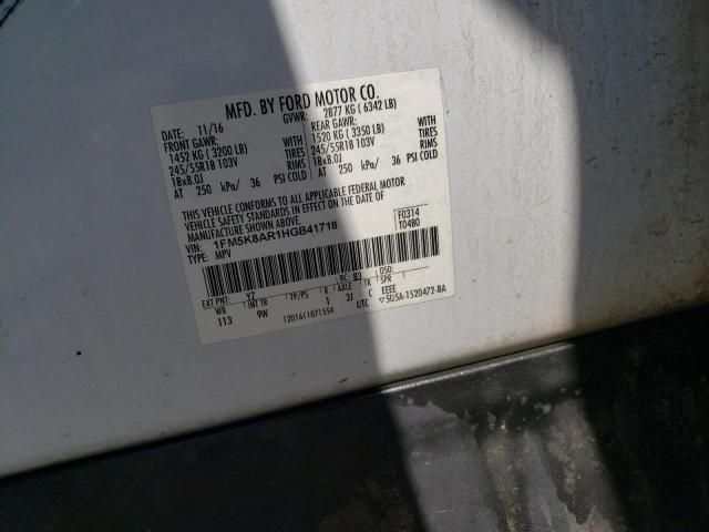 1FM5K8AR1HGB41718 - 2017 FORD EXPLORER POLICE INTERCEPTOR 白色 照片 12