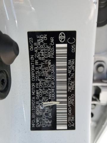 JTDBCMFE4PJ013493 - 2023 TOYOTA COROLLA LE Ақ фото 12