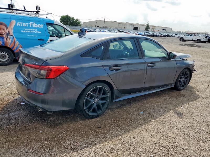 2HGFE2F58NH583030 - 2022 HONDA CIVIC SPORT GRAY photo 3