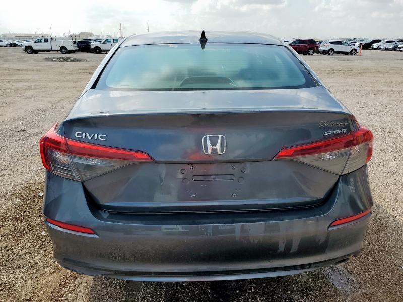 2HGFE2F58NH583030 - 2022 HONDA CIVIC SPORT GRAY photo 6