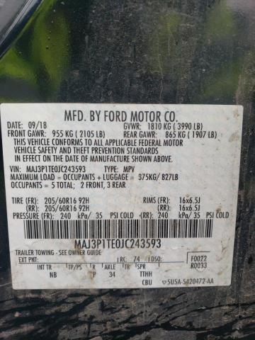 MAJ3P1TE0JC243593 - 2018 FORD ECOSPORT SE Siyah fotoğraf 13