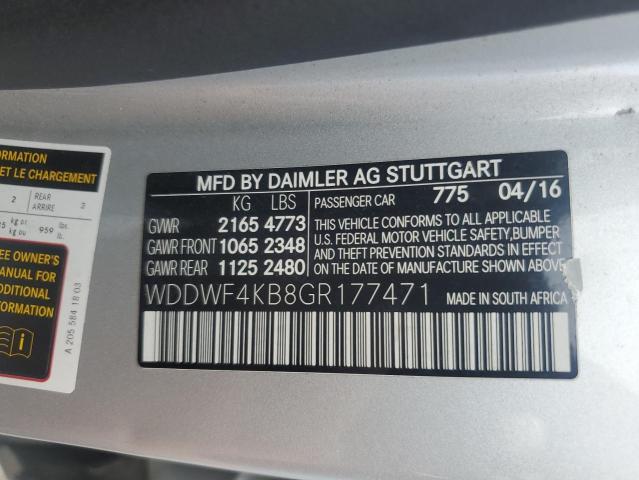 WDDWF4KB8GR177471 - 2016 MERCEDES-BENZ C 300 4MATIC SILVER photo 13