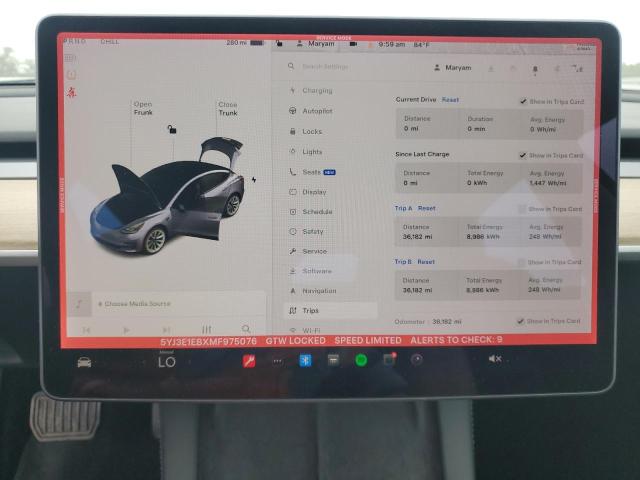 5YJ3E1EBXMF975076 - 2021 TESLA MODEL 3 Gri fotoğraf 9