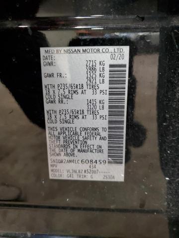 5N1DR2AM4LC608459 - 2020 NISSAN PATHFINDER S 黑色 照片 13