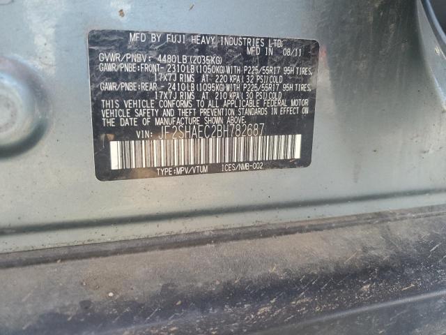 JF2SHAEC2BH782687 - 2011 SUBARU FORESTER LIMITED TEAL photo 12