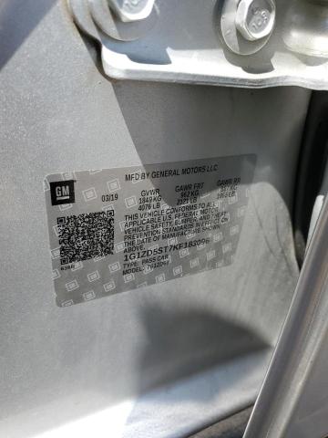 1G1ZD5ST7KF183096 - 2019 CHEVROLET MALIBU LT ვერცხლისფერი ფოტო 12