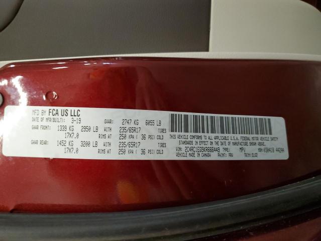 2C4RC1EG5KR666449 - 2019 CHRYSLER PACIFICA TOURING L PLUS MAROON photo 13