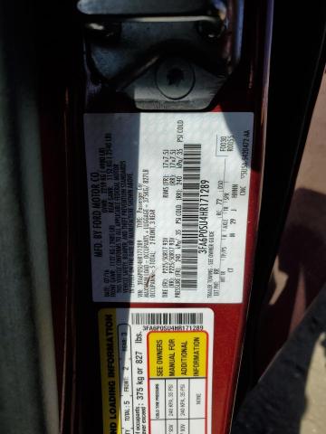 3FA6P0SU4HR171289 - 2017 FORD FUSION TITANIUM PHEV RED photo 13