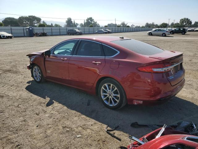 3FA6P0SU4HR171289 - 2017 FORD FUSION TITANIUM PHEV RED photo 2