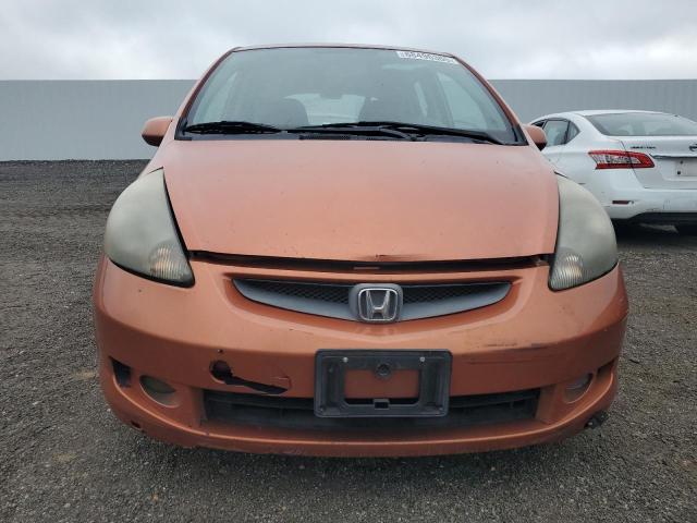 JHMGD38638S029391 - 2008 HONDA FIT SPORT ORANGE photo 5