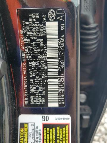 2T1BURHE2JC993445 - 2018 TOYOTA COROLLA L შავი ფოტო 12