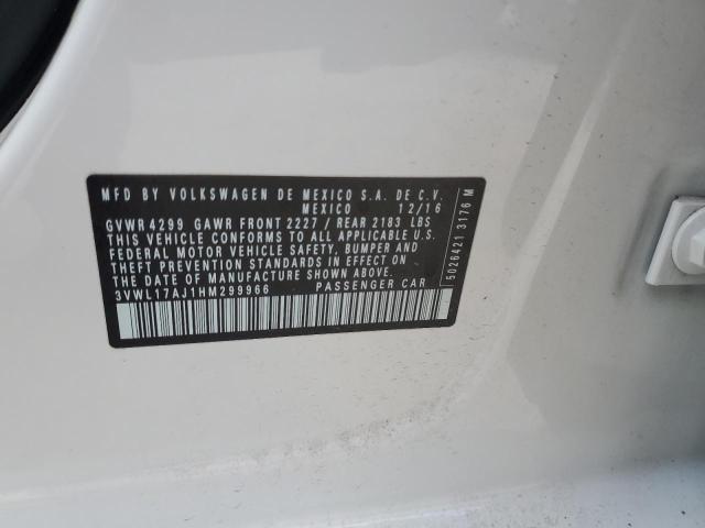3VWL17AJ1HM299966 - 2017 VOLKSWAGEN JETTA SEL Ağ foto 13