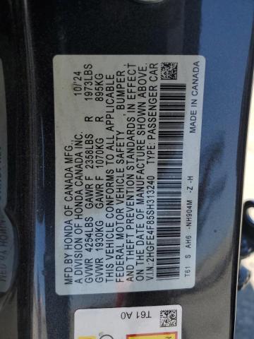 2HGFE4F85SH313240 - 2025 HONDA CIVIC SPORT Boz foto 13