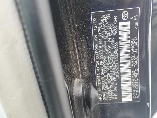 JTDKN3DU1A0098336 - 2010 TOYOTA PRIUS Qara foto 12