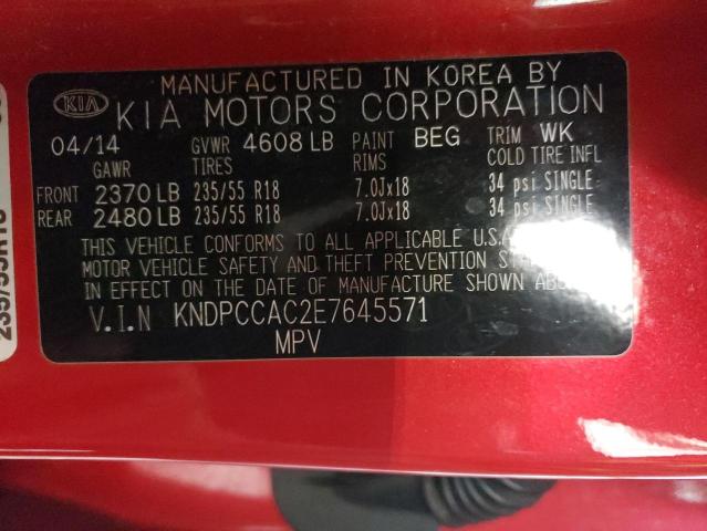 KNDPCCAC2E7645571 - 2014 KIA SPORTAGE EX RED photo 13