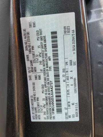 1FMCU0GD3JUA42727 - 2018 FORD ESCAPE SE Gris photo 13