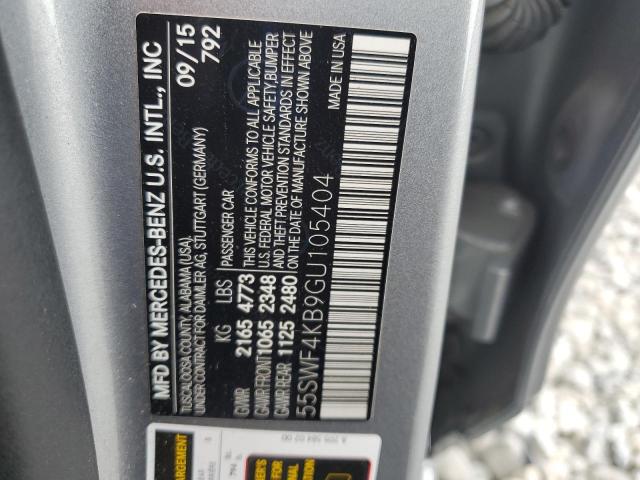 55SWF4KB9GU105404 - 2016 MERCEDES-BENZ C 300 4MATIC SILVER photo 13