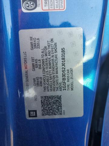 1G1FB3DS2J0183185 - 2018 CHEVROLET CAMARO LT ლურჯი ფოტო 12