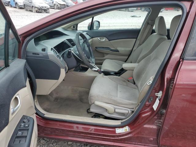 2HGFB2F86CH507001 - 2012 HONDA CIVIC EX BURGUNDY photo 7