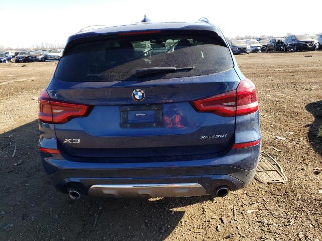 5UXTR9C55KLP88627 - 2019 BMW X3 XDRIVE30I BLUE photo 6