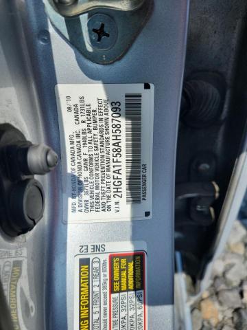 2HGFA1F58AH587093 - 2010 HONDA CIVIC LX SILVER photo 12