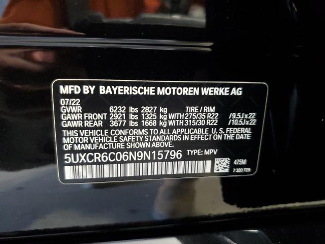 5UXCR6C06N9N15796 - 2022 BMW X5 XDRIVE40I BLACK photo 13