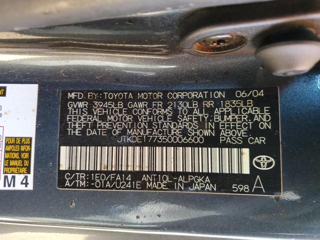 JTKDE177350006600 - 2005 TOYOTA SCION TC 灰色 照片 12