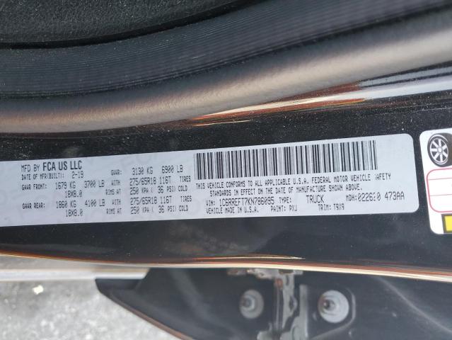 1C6RREFT7KN786095 - 2019 RAM 1500 BIG HORN/LONE STAR BLACK photo 12