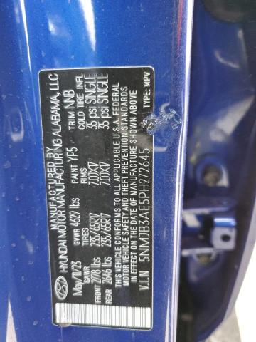 5NMJB3AE5PH272645 - 2023 HYUNDAI TUCSON SEL BLUE photo 13