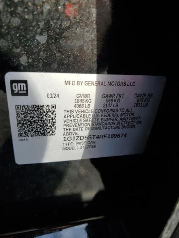 1G1ZD5ST4RF189674 - 2024 CHEVROLET MALIBU LT 黑色 照片 13